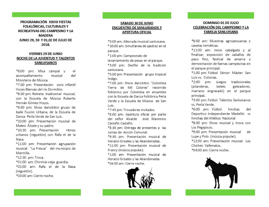 Programacion fiestas de la madera y el campesino 2018 parte1.