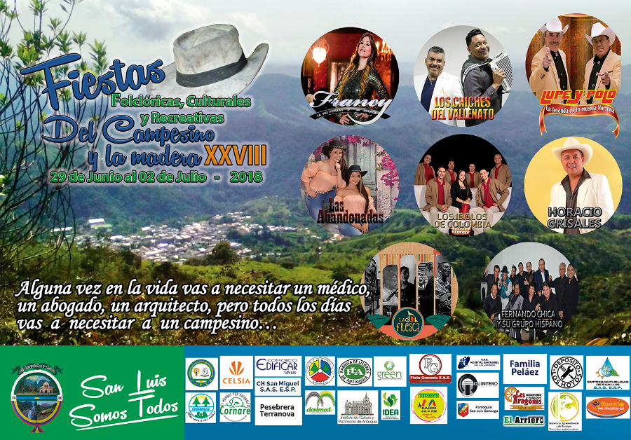 Afiche publicitaria de invitación a las fiestas