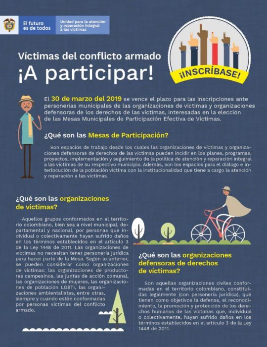 30 de Marzo, victimas del conflicto armado a participar, Personería Municipal